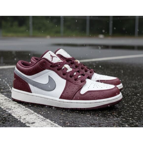 Nike Air Jordan 1 Low Bordeaux Cherrywood/Red/Grey 553558-615 Sz 10 main image 8